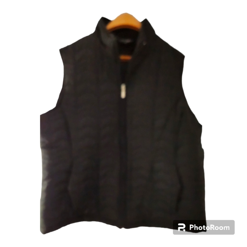 JANE ASHLEY BLACK NWT POLYESTER QUILTED STYLE ZIP-UP 2 POCKET VEST